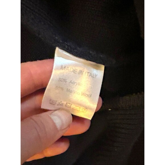 Gionfriddo Full Zip Pullover Sweater Wool Blend SZ Large Made in Italy Navy - Picture 5 of 9